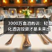 3000万血泪教训:轻量化酒店投资才是未来出路?(图3) 3000万血泪教训:轻量化酒店投资才是未来出路?(图3)